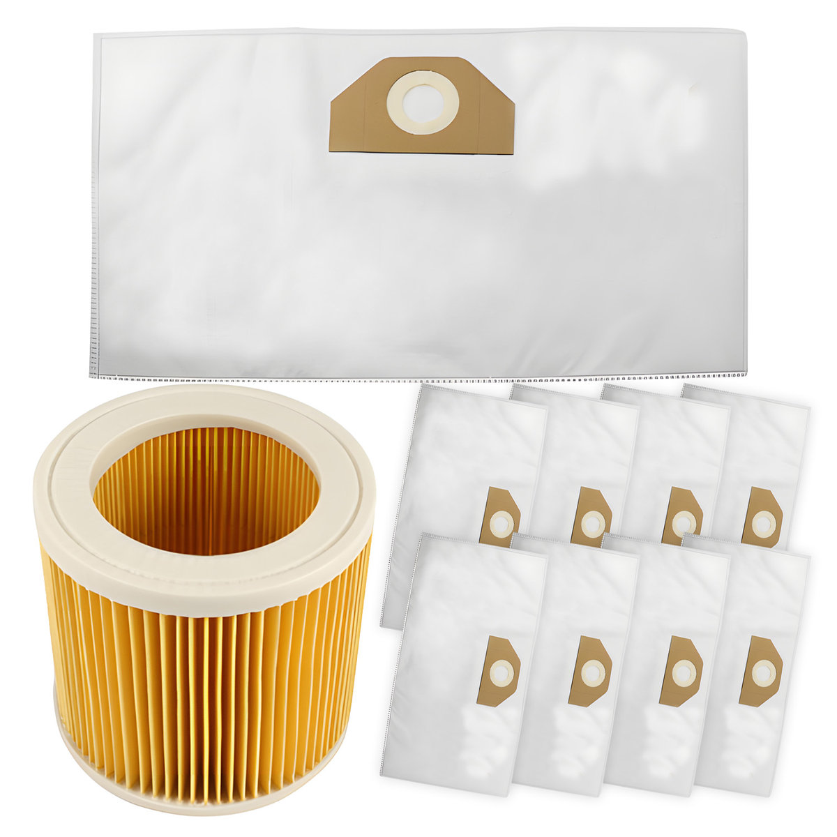 10x Worki Filtr do Odkurzacza KARCHER WD3 SE4001 WD2 PLUS KWD V-17 V-15 V12 KCHR-BAGSET-02