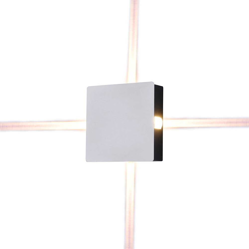 Kinkiet zewnętrzny V-TAC 4W LED IP65 Biały Kwadrat VT-704 3000K 428lm