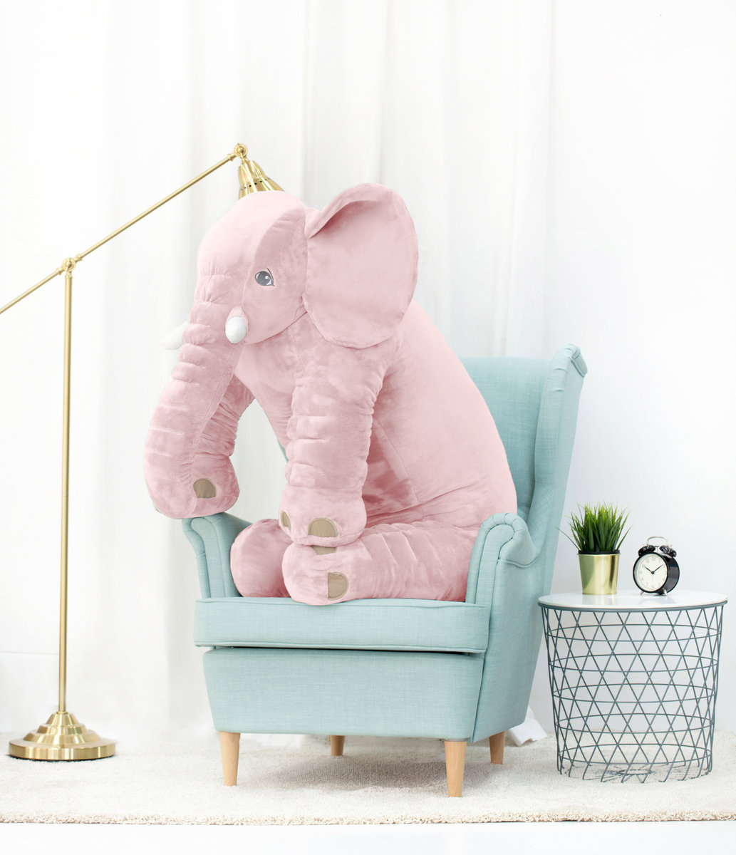 Miś Gustaw, Słonik 125cm, Poduszka, różowy,
