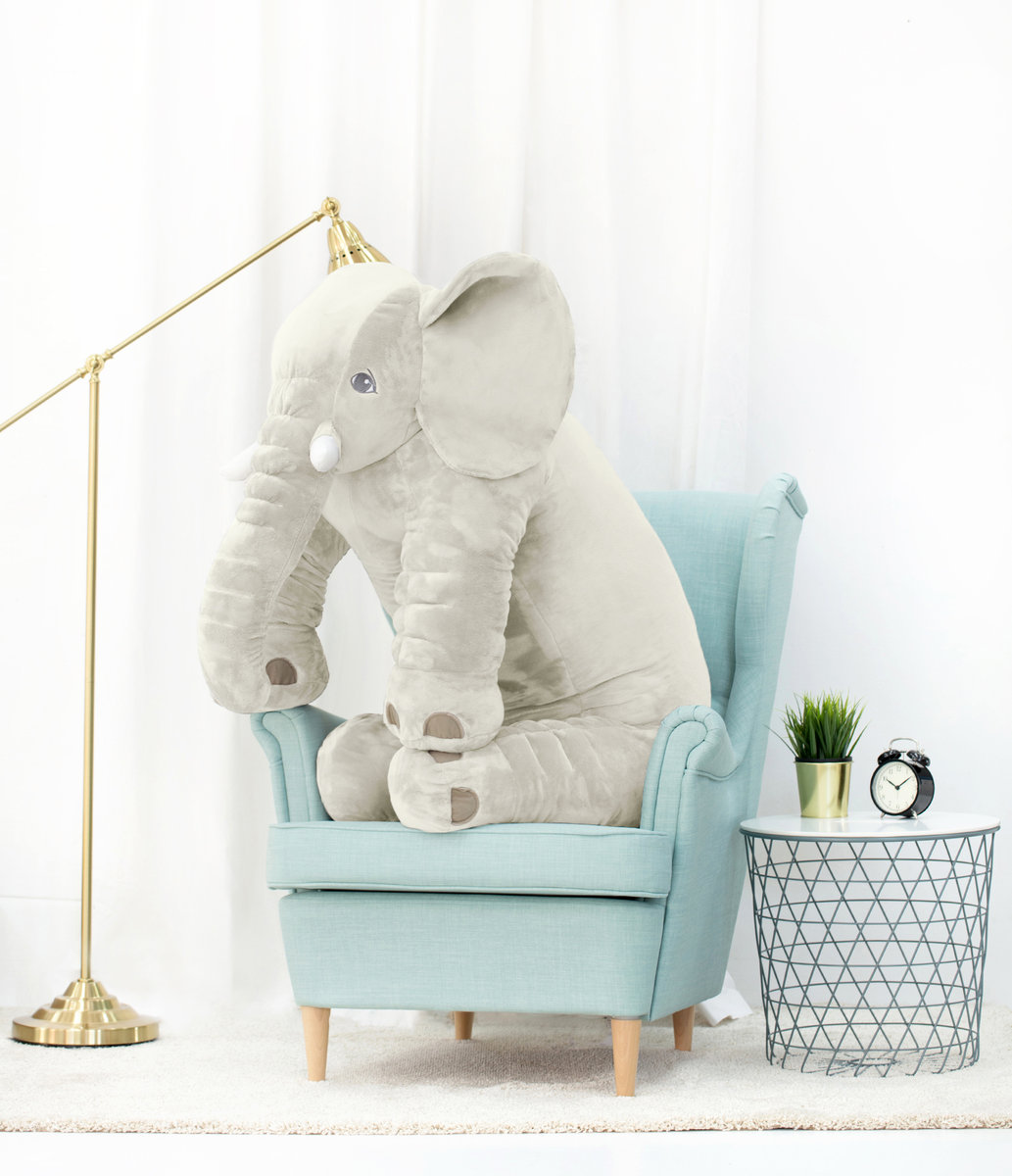 Miś Gustaw, Słonik 125cm, Poduszka, biały,