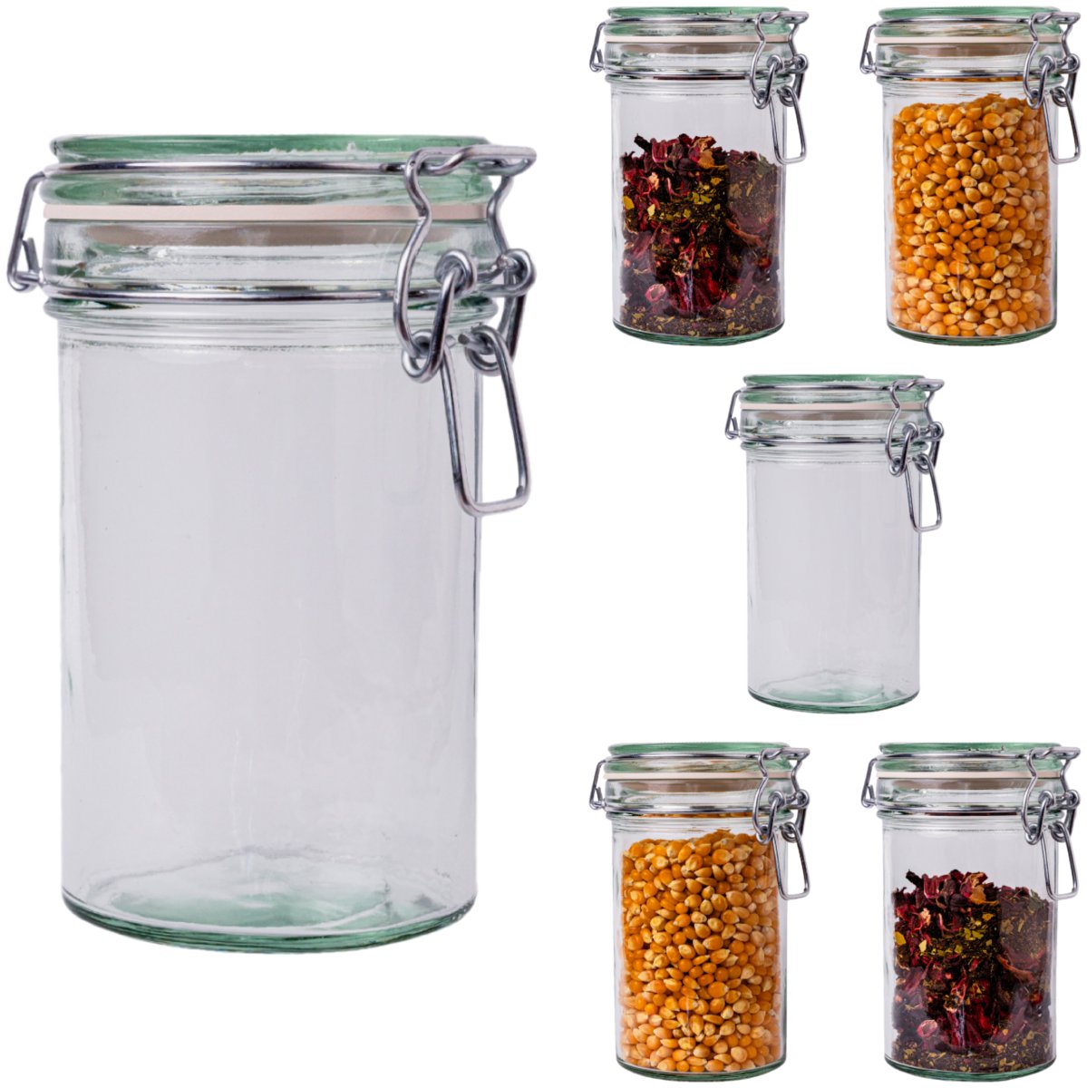 500ml SŁOIK szklany hermetyczny z kapslem POJEMNIK kuchenny 0,5l 6 sztuk