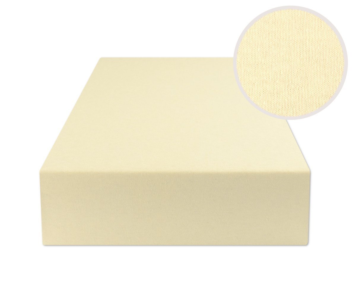 Prześcieradło Z Gumką 120X200 Jersey Kremowe