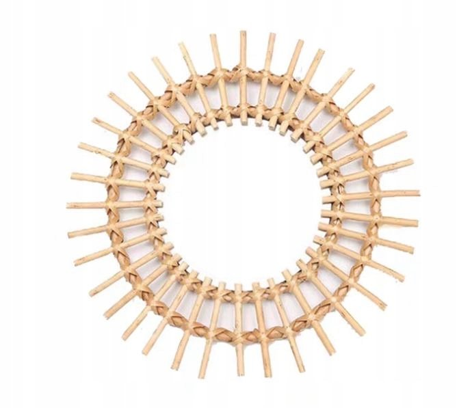 LUSTRO RATANOWE Ø 50CM OKRĄGŁE SŁOŃCE ŚCIENNE BOHO