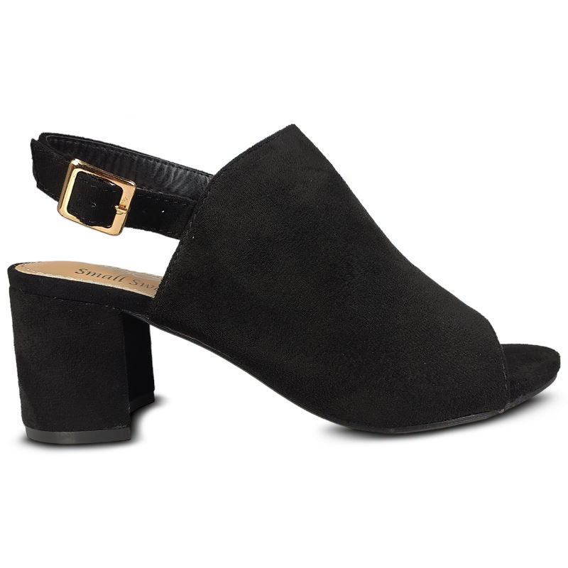 Sandały Damskie Na Obcasie Miros Czarne Wygodne Lekkie Na Słupku Skórzane Zamszowe Na Lato Otwarte 37