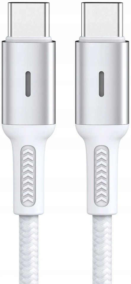 Kabel USB-C - USB-C Korgy CCW12 60W 1.2m Biały Nylon Szybkie ładowanie