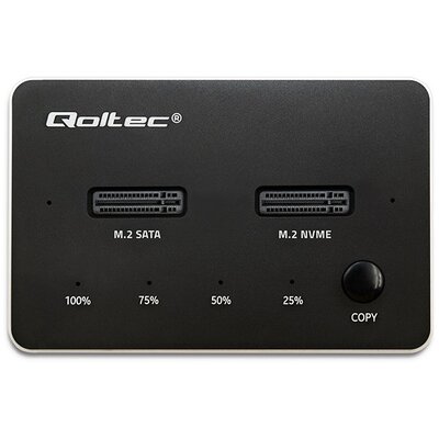 qoltec Stacja dokująca dysków SSD M.2 | NVMe | SATA | USB-C | DUAL 2 x  2TB