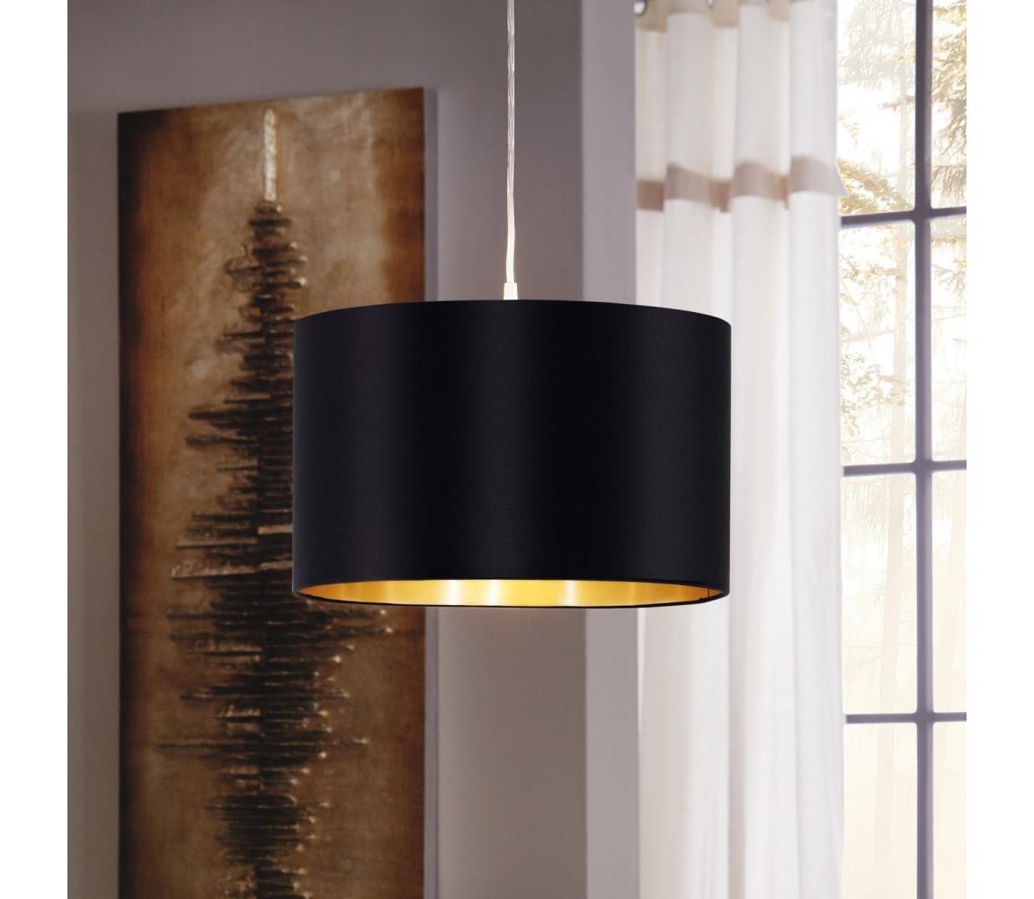 Eglo 78691 - Żyrandol na lince MASERLO 1xE27/60W/230V śr. 38 cm czarny/miedź