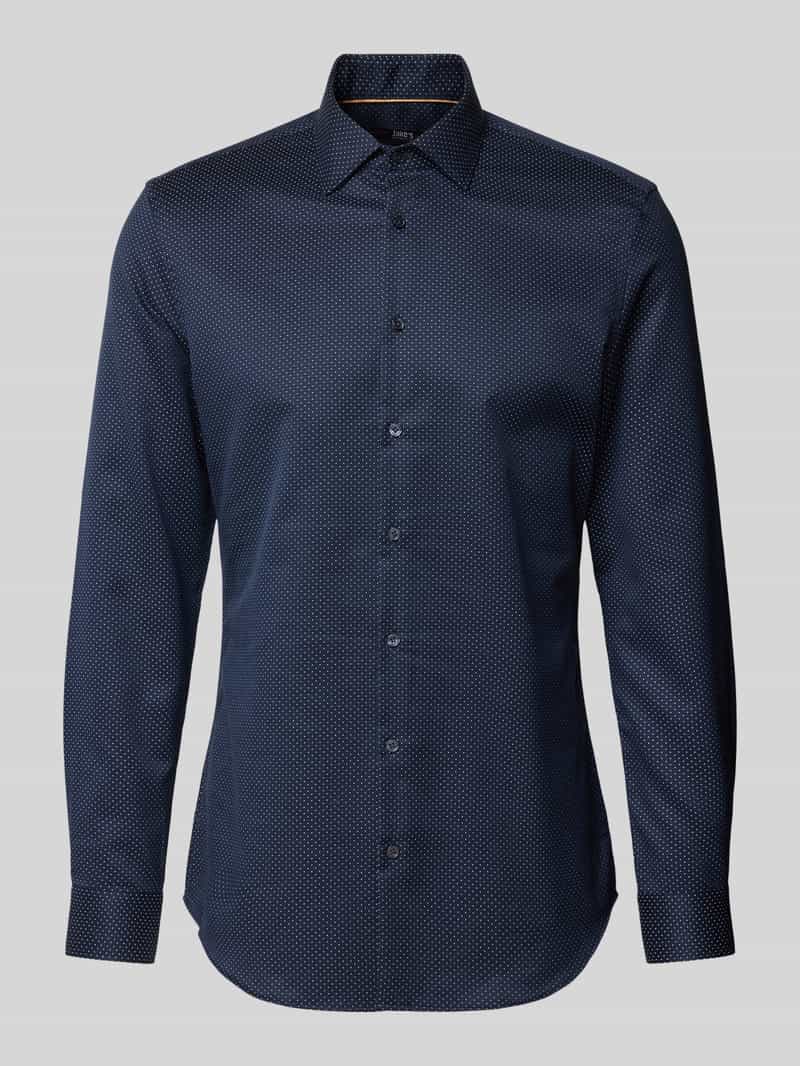 Koszula biznesowa o kroju super slim fit z tkaniny two-ply z kołnierzykiem typu kent