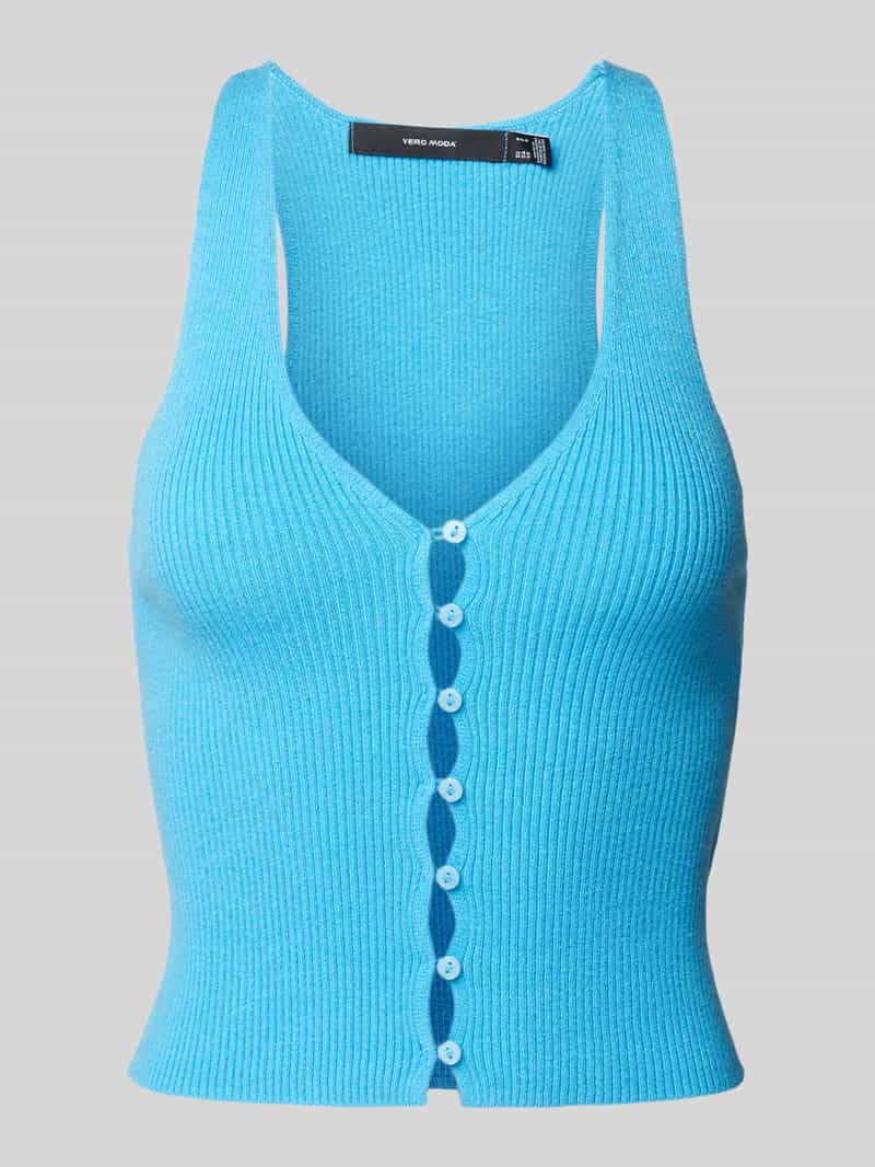 Top na ramiączkach z dekoltem w serek