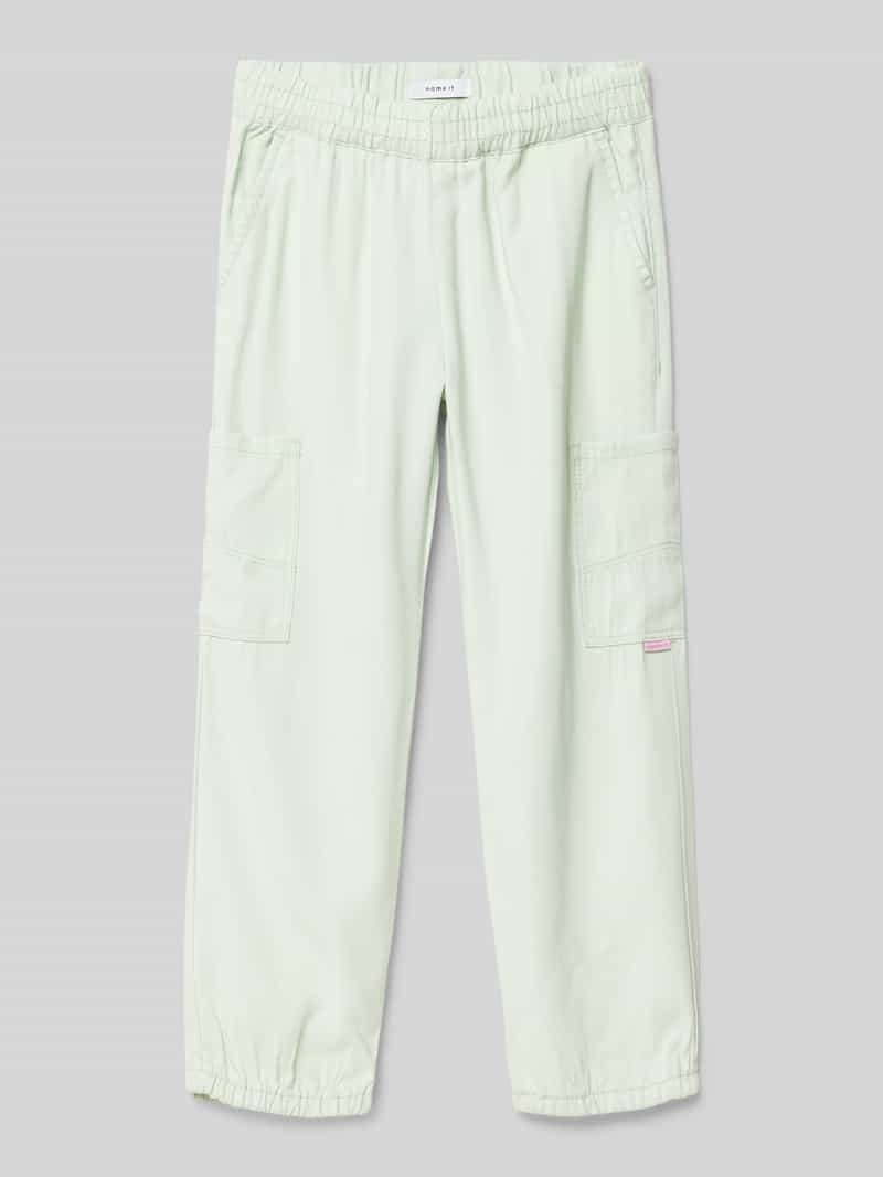 Spodnie o kroju regular fit z mieszanki wiskozy z kieszeniami cargo