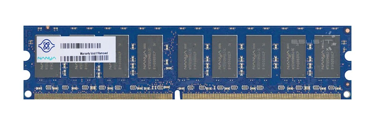 Pamięć RAM 1x 2GB Nanya ECC UNBUFFERED DDR2  667MHz PC2-5300 UDIMM | NT2GT72U8PD0BY-3C