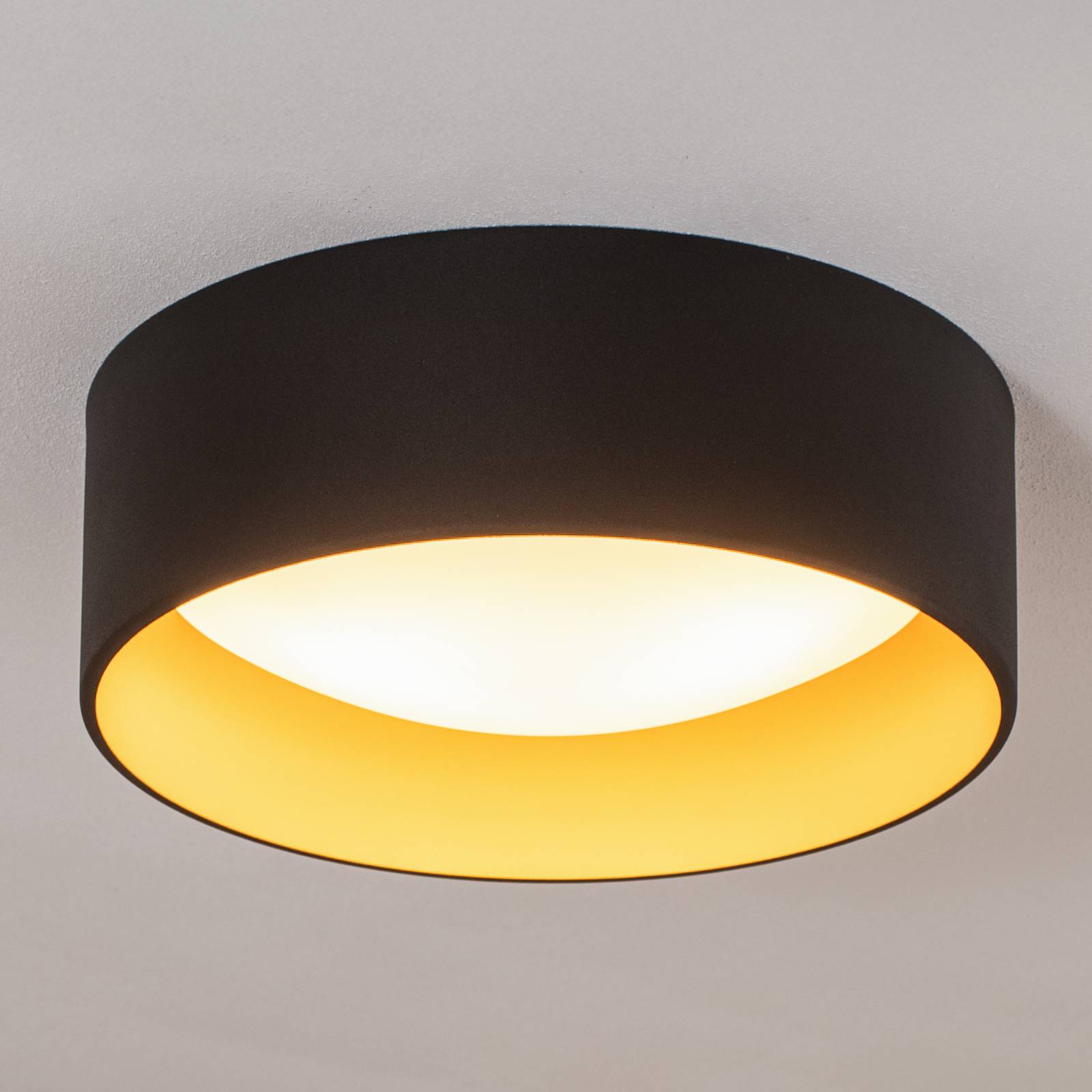 Argon Lampa sufitowa Riu, czarny/złoty, stal, Ø 35 cm