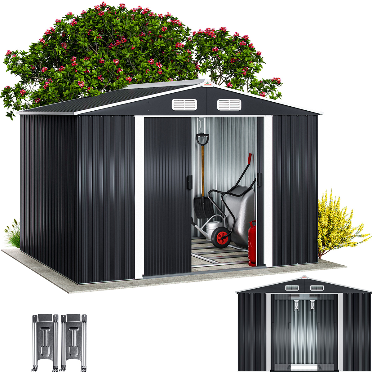 Szopa na narzędzia metal antracyt 260x205x180cm