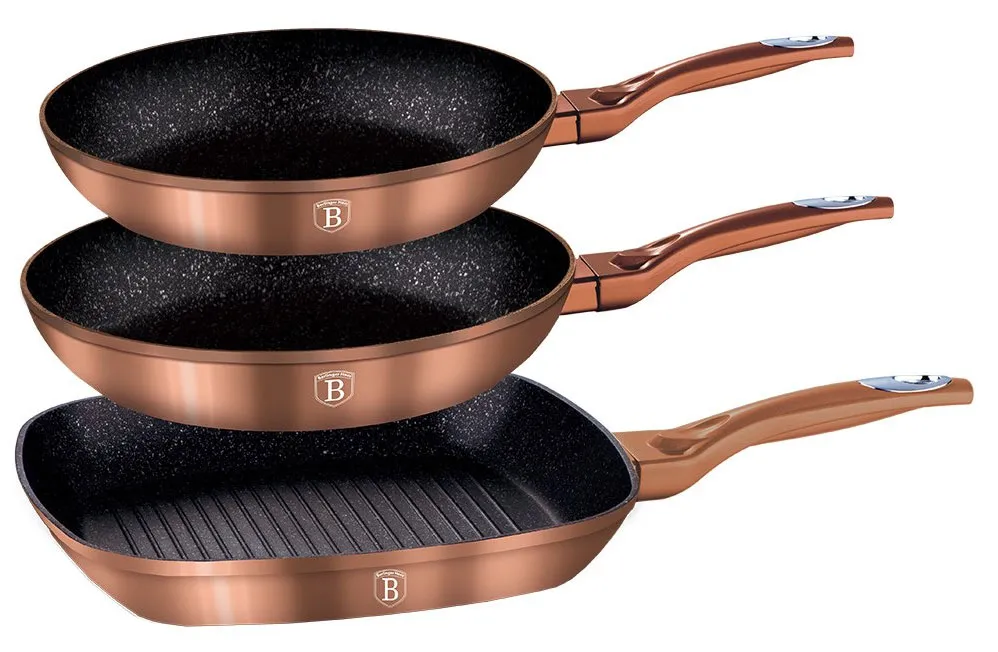 3 złote patelnie z anty-przywierającą powłoką P6-Z16