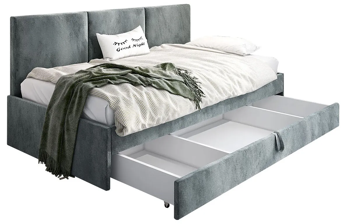 Szary tapczan z wysokim oparciem E7-L43