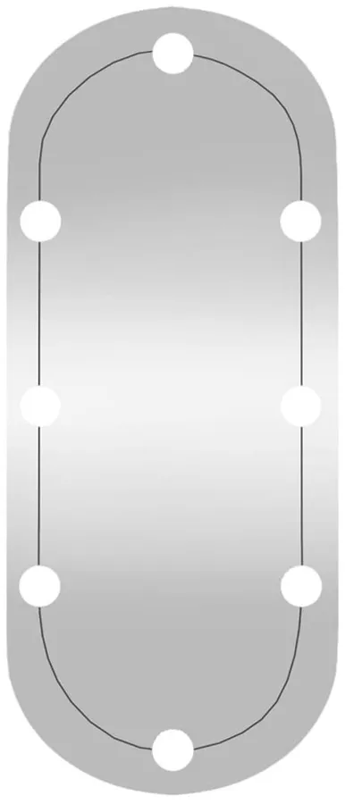 Nowoczesne srebrne lustro z oświetleniem LED 30x70 cm D6-R47