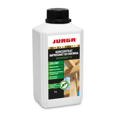 Głębokopenetrujący impregnat do drewna konstrukcyjnego WOODPROOF 1:9 zielony 1 l