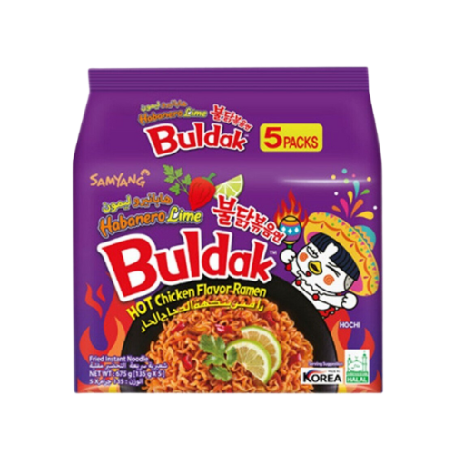 Zestaw Makaron inst. Ramen Habanero Lime 5 x 135g SamYang