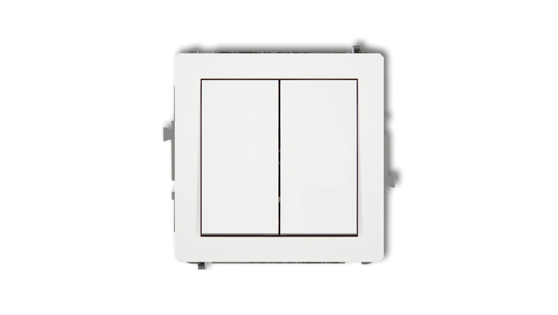 Karlik elektrotechnik DECO Przycisk świecznikowy (dwa klawisze bez piktogramów, wspólne zasilanie) biały mat 25DWP-44.1 25DWP-44.1