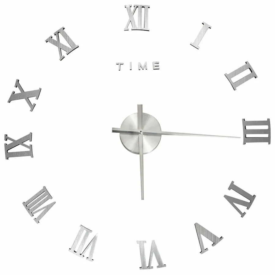 Minimalistyczny srebrny zegar 100 cm Z5-C62