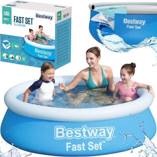 ﻿BASEN ogrodowy ROZPOROWY okrągły 183x51cm dla dzieci RODZINNY Bestway