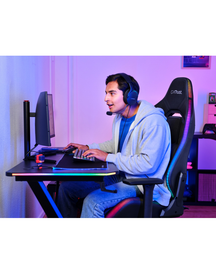 trust Fotel komputerowy GXT 719 RUYA RGB Czarny