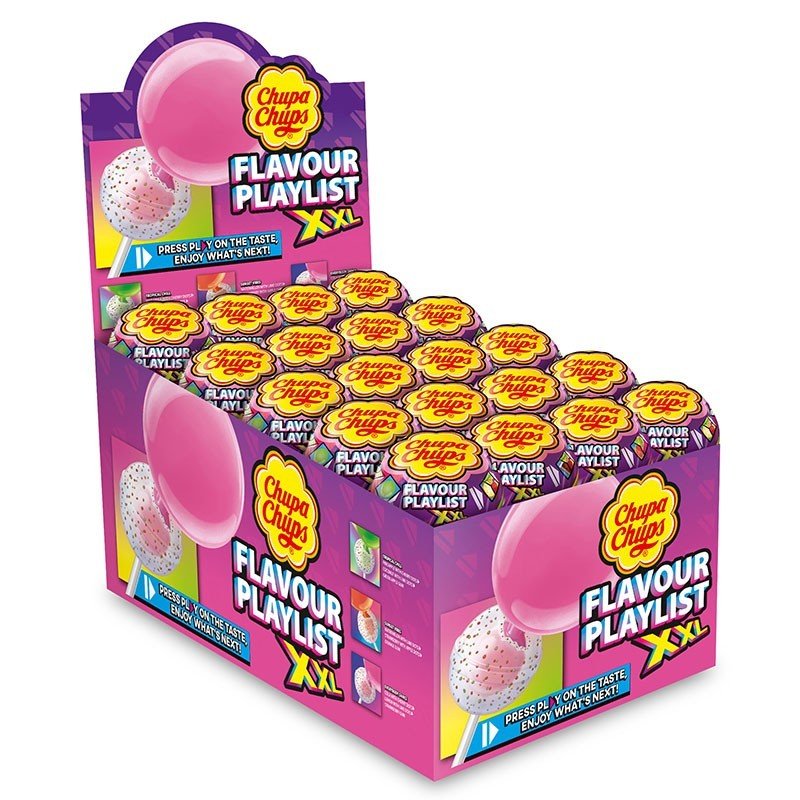 CHUPA CHUPS XXL Flavour Playlist Lizak z gumą do żucia 25 szt 3 smaki