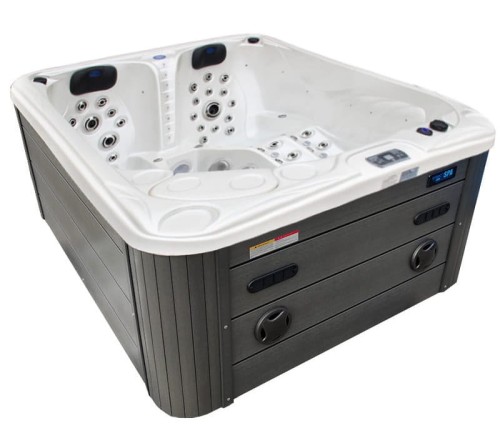 HYDROSAN - Wanna SPA Jacuzzi ogrodowe z hydromasażem 3-osobowa 210x170 cm BIAŁA PERŁA OBUDOWA SZARA SPA705