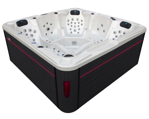 HYDROSAN - Wanna SPA Jacuzzi ogrodowe z hydromasażem 5-osobowa 230x230 cm BIAŁA PERŁA OBUDOWA ANTRACYT SPA702