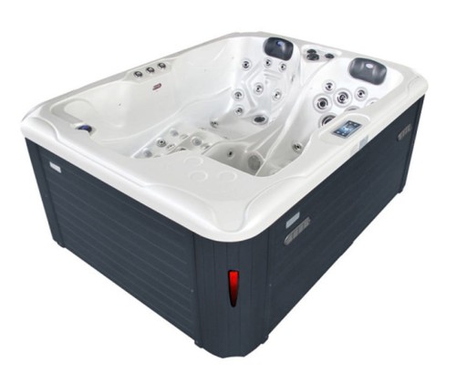 HYDROSAN - Wanna SPA Jacuzzi ogrodowe z hydromasażem 3-osobowa 210x160 cm BIAŁA PERŁA OBUDOWA ANTRACYT SPA102