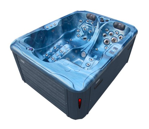 HYDROSAN - Wanna SPA Jacuzzi ogrodowe z hydromasażem 3-osobowa 210x160 cm NIEBIESKA FALA OCEANU OBUDOWA ANTRACYT SPA102