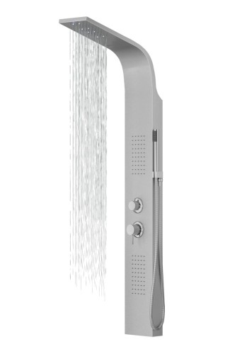 Corsan - Panel prysznicowy ALTO LED z termostatem, kolor SREBRNY A017TSLLED -