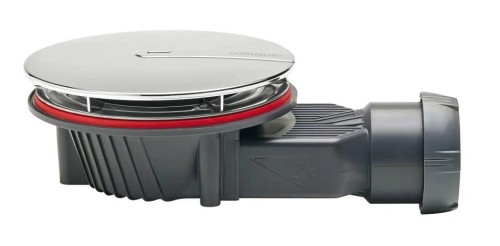 SCHEDPOL Schedline Collection Syfon brodzikowy SUPERSLIM z grzybkiem chrom poziomy średnica 90 mm - suchy syfon SDBD40WC