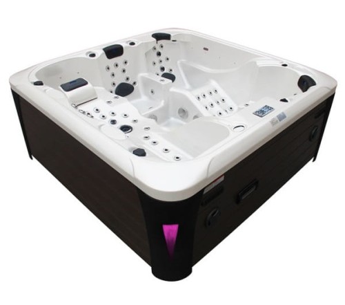 HYDROSAN - Wanna SPA Jacuzzi ogrodowe z hydromasażem 4-osobowa 230x230 cm BIAŁA PERŁA OBUDOWA ANTRACYT SPA403
