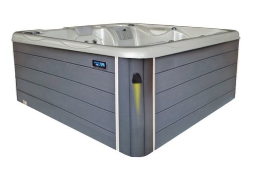 HYDROSAN - Wanna SPA Jacuzzi ogrodowe z hydromasażem 4-osobowa 200x200 cm BIAŁA PERŁA OBUDOWA SZARA SPA566