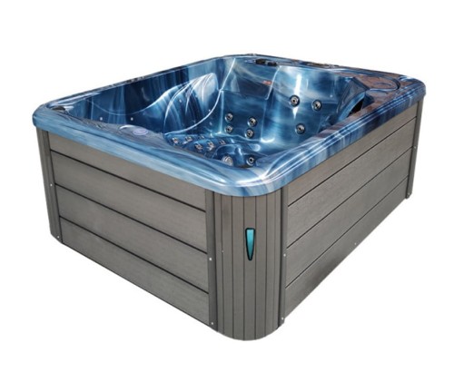 HYDROSAN - Wanna SPA Jacuzzi ogrodowe z hydromasażem 3-osobowa 210x170 cm NIEBIESKA FALA OCEANU OBUDOWA SZARA SPA705