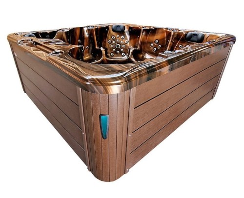 HYDROSAN - Wanna SPA Jacuzzi ogrodowe z hydromasażem 6-osobowa 230x230 cm MAGMA GOLD OBUDOWA KAWA SPA703A