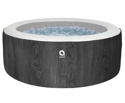 VELACO Jacuzzi dmuchane SPA basen ogrodowy okrągły AVENLI NICE-WOOD 204x70 cm w zestawie z pompą filtrującą i panelem sterowania kolor SZARY
