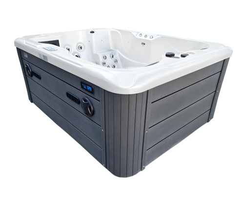 HYDROSAN - Wanna SPA Jacuzzi ogrodowe z hydromasażem 3-osobowa 210x160 cm BIAŁA PERŁA OBUDOWA SZARA SPA102