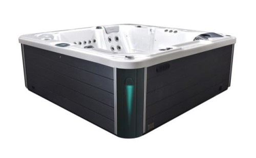 HYDROSAN - Wanna SPA Jacuzzi ogrodowe z hydromasażem 4-osobowa 200x200 cm BIAŁA PERŁA OBUDOWA ANTRACYT SPA566