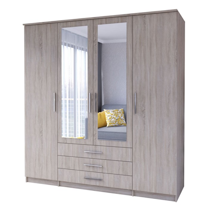 Szafa SZANTAL 4D Dąb z lustrem