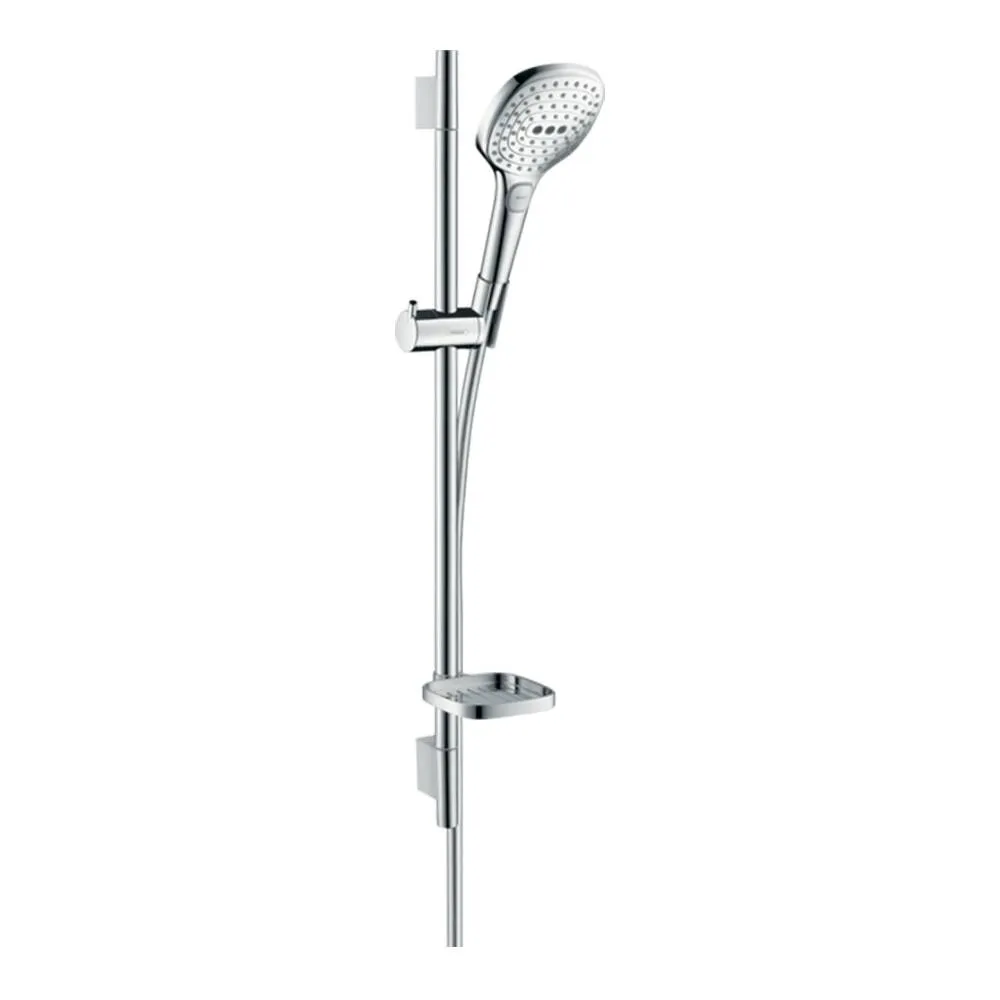 HANSGROHE Zestaw prysznicowy Raindance Select E 120 3jet Unica S Puro ścienny z drążkiem 65 cm i mydelniczką chrom 26620000
