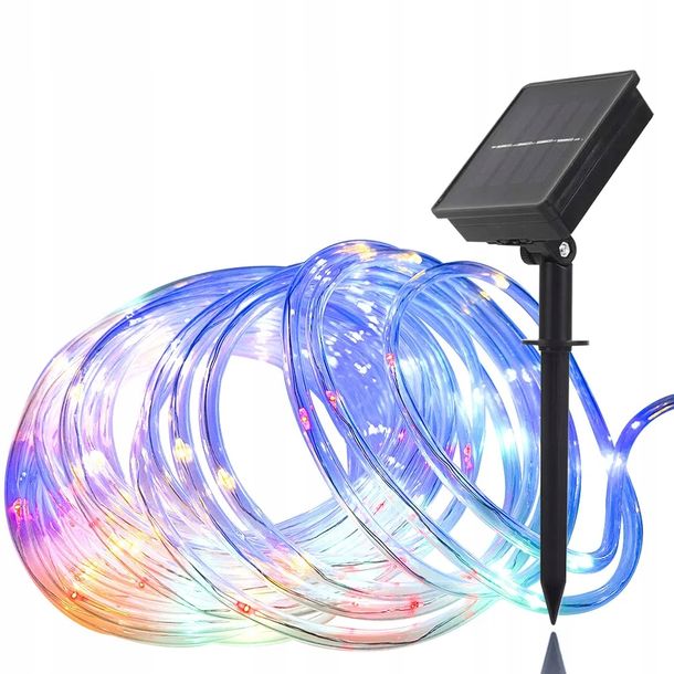 Mocny Wąż Świetlny Led Zewnętrzny Solarny Girlanda Ogrodowa Wodoodporny 32m