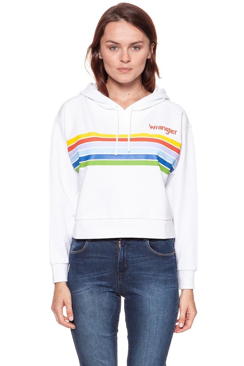 Wrangler, Bluza damska, Cropped Hoody White W6073Hp12, rozmiar XS