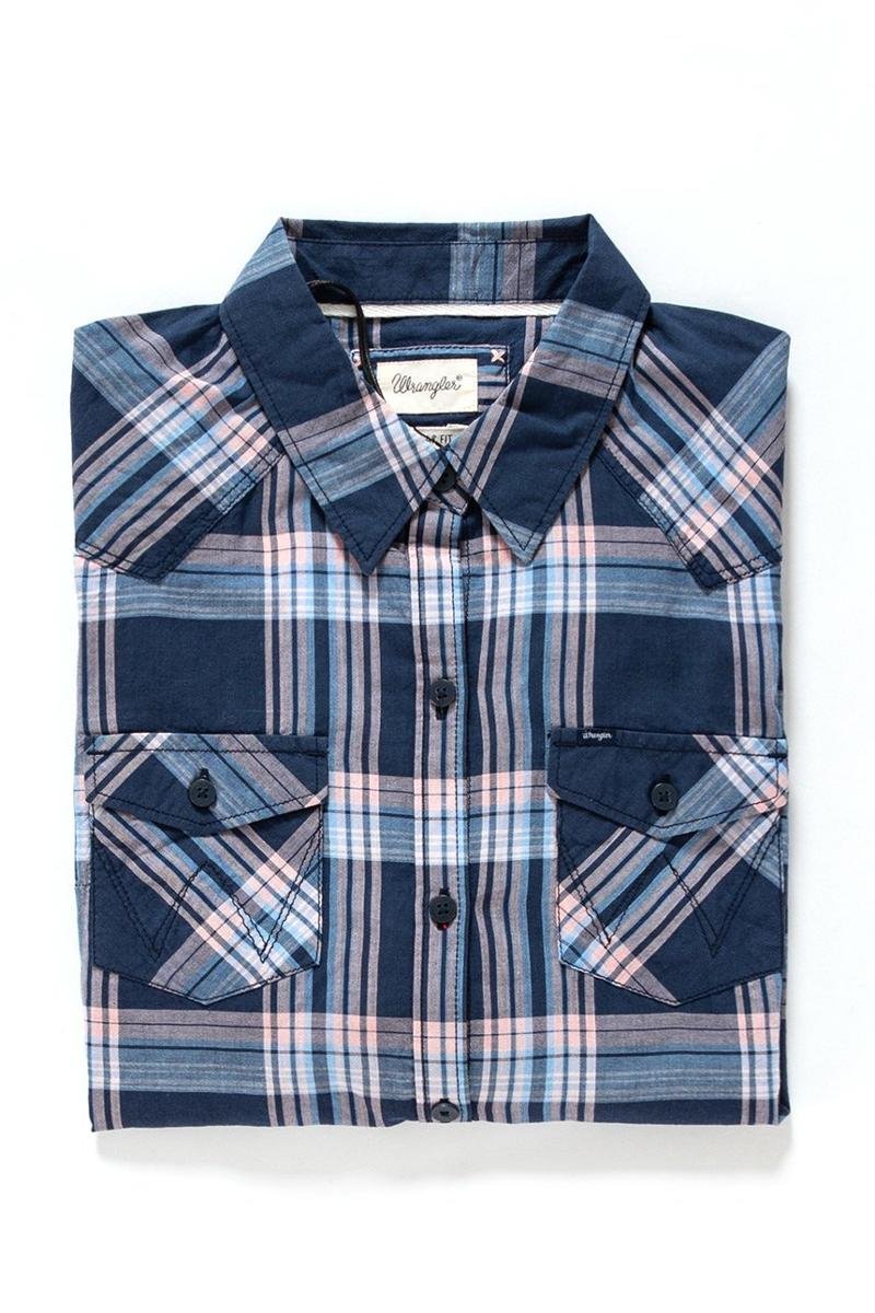 Wrangler, Koszula męska, L/S Western Shirt Navy W5045Lu35, rozmiar S