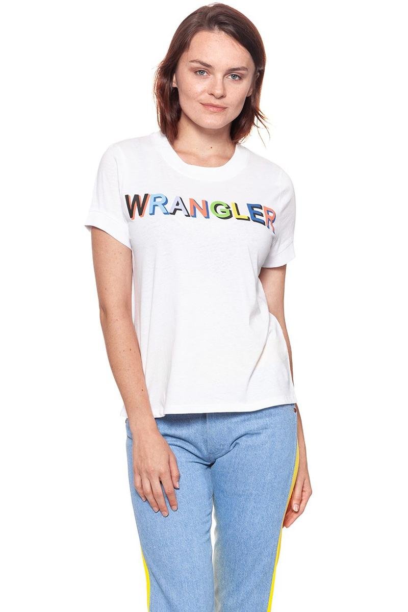 Wrangler, T-shirt damski, T-Shirts 80´S Tee White W7010Ev12, rozmiar M