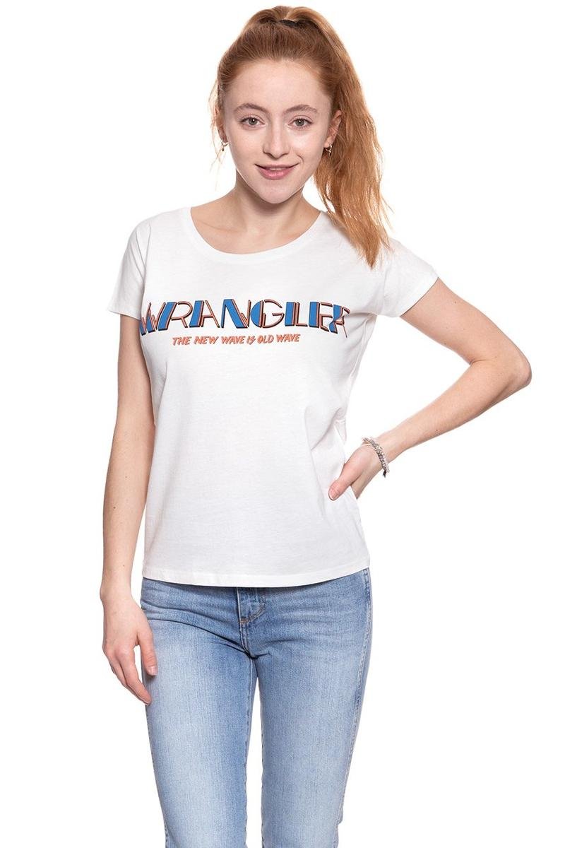 Wrangler, T-shirt damski, T-Shirts Ss Graphic Offwh W7Z02Ev02 $, rozmiar M