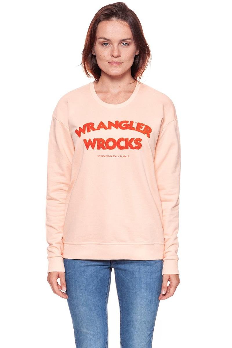 Wrangler, Bluza damska, Wrocks Sweat Peach Parfait W601Ohyud, rozmiar M