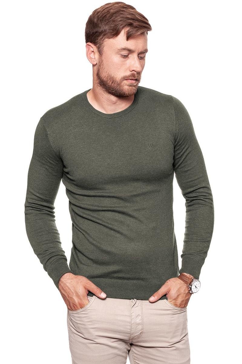 Wrangler, Sweter męski, Crew Knit Dusty Olive W85672P45, rozmiar XXL