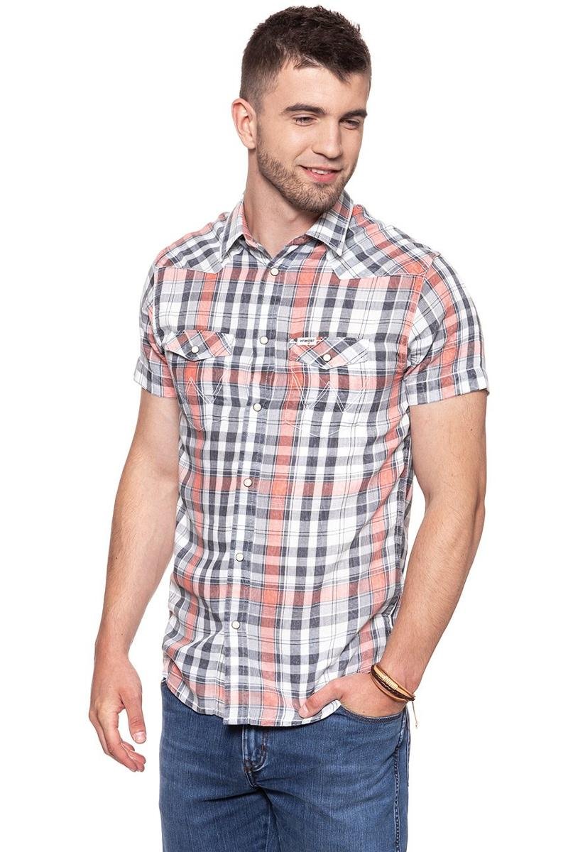 Wrangler, Koszula męska, Ss Western Shirt Glow Orange W5A246D48, rozmiar S